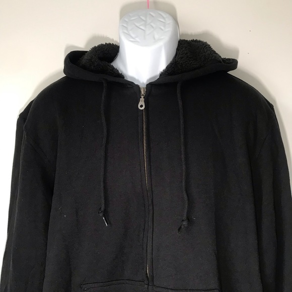 BC Clothing Men's Black Quilted Plush Lined Hoodie - Picture 7 of 16